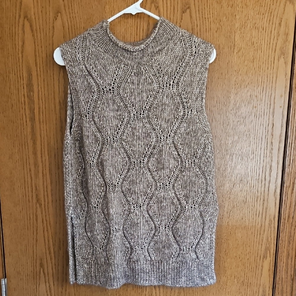 Toast Cotton Alpaca Reverse Cable Tank In Biscuit